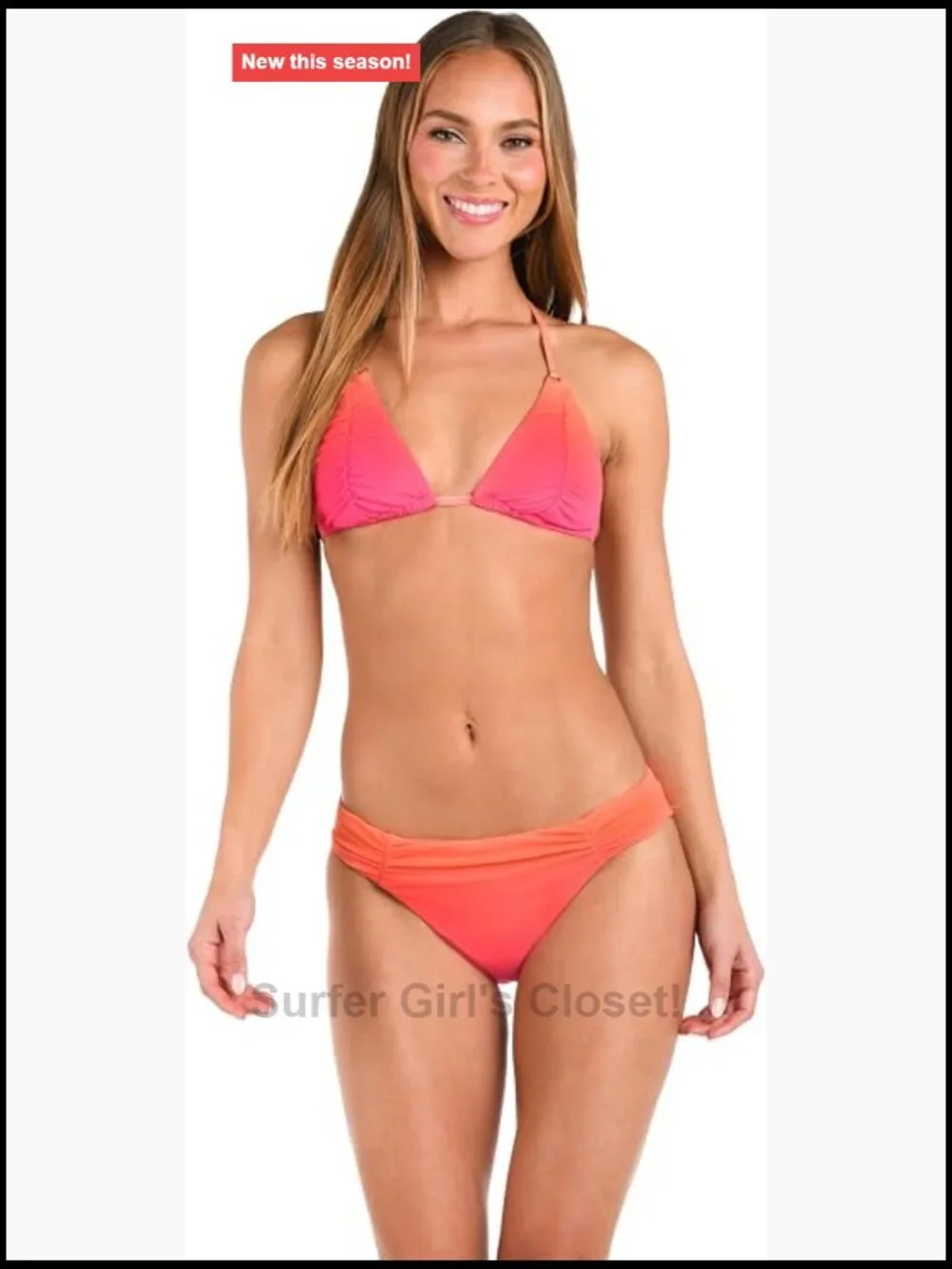 V-Plunge Triangle Halter Bikini Swimsuit Top with Removable Cups